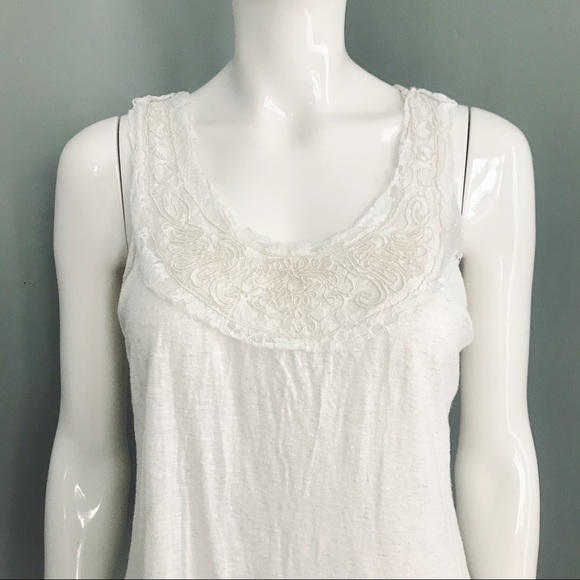 Forever 21 Tops - Linen Blend Embellished Tank Top
